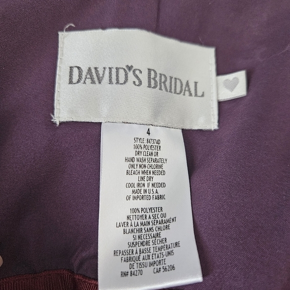 Davids Bridal Plum Strapless Evening Gown Sz 4 Sweetheart Glam - Picture 6 of 6